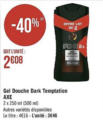 gel douche dark temptation axe