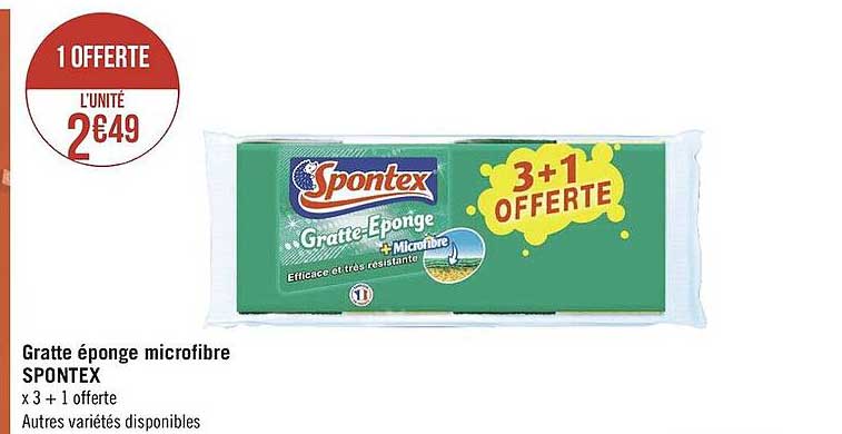 gratte éponge microfibre spontex