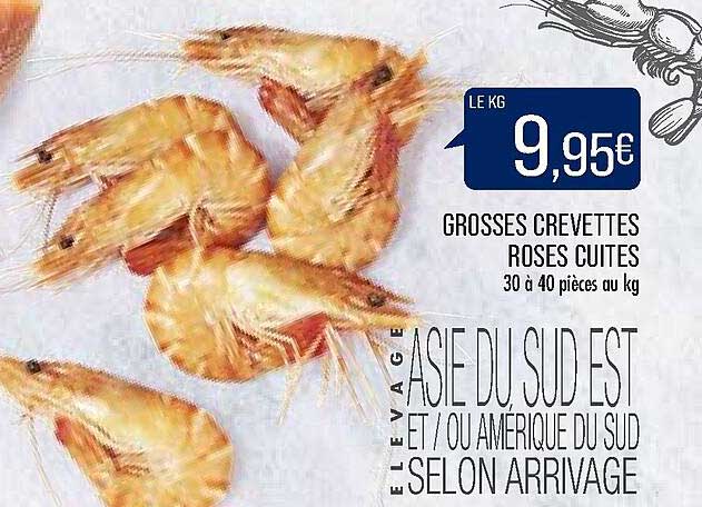 grosses crevettes roses cuites