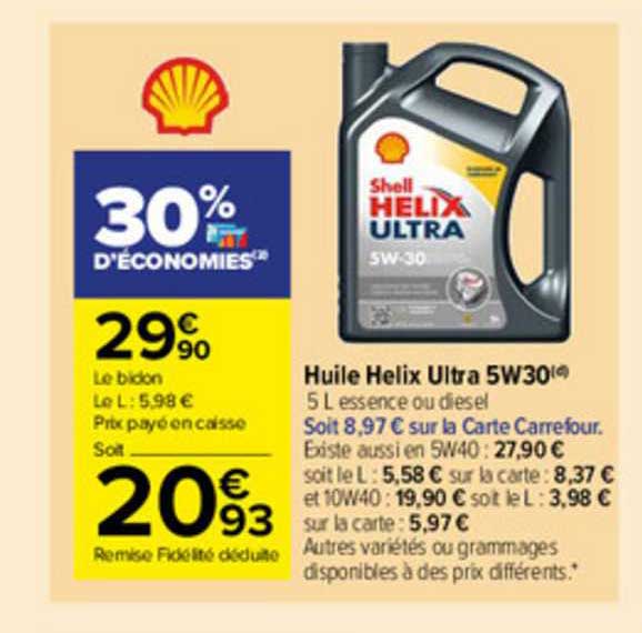 Huile Helix Ultra 5w30