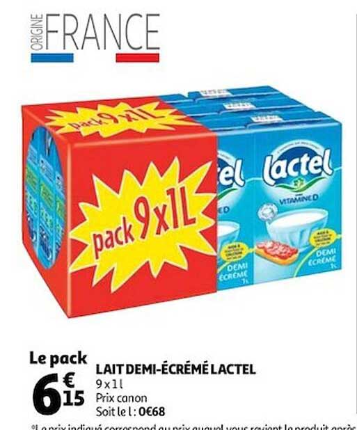lait demi-écrémé lactel