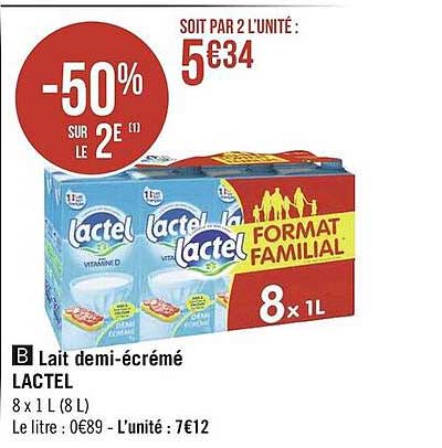 lait demi-écrémé lactel