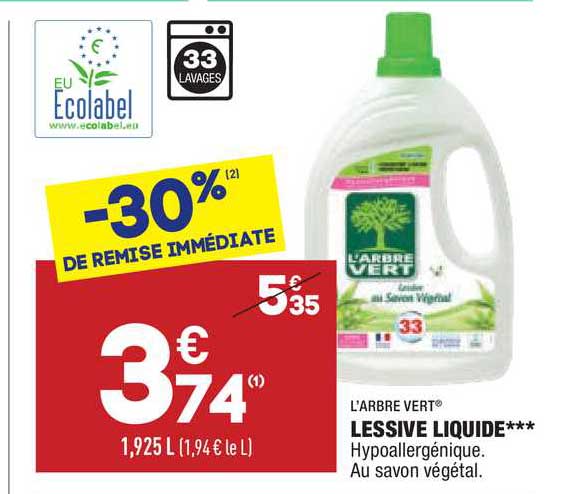 lessive liquide l'arbre vert