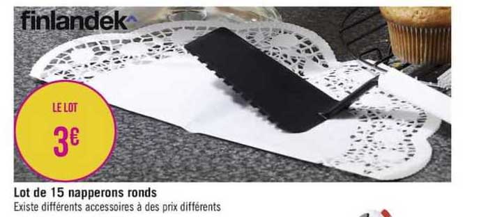 Lot De 15 Napperons Ronds Finlandek^