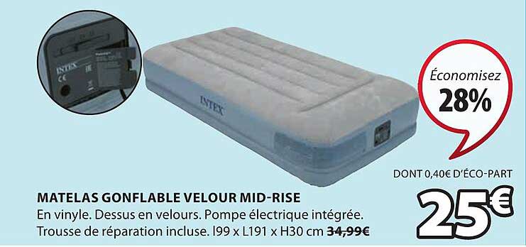 matelas gonflable velour mid-rise