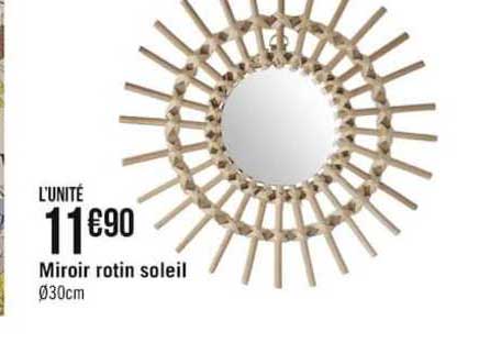 Miroir Rotin Soleil