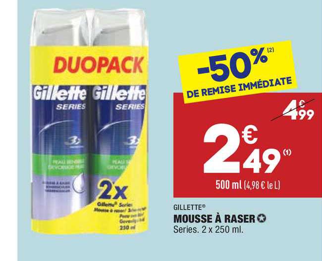 mousse à raser gillette