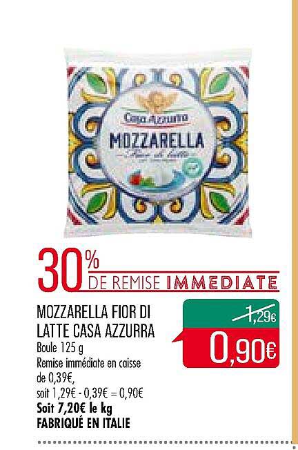 mozzarella fior di latte casa azzurra