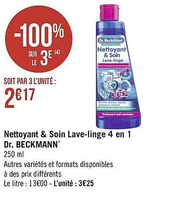 nettoyant & soin lave-linge 4 en 1 dr. beckmann