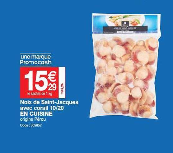noix de saint-jacques avec corail 10-20 en cuisine