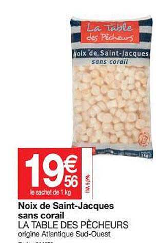 noix de saint-jacques sans corail la table des pêcheurs