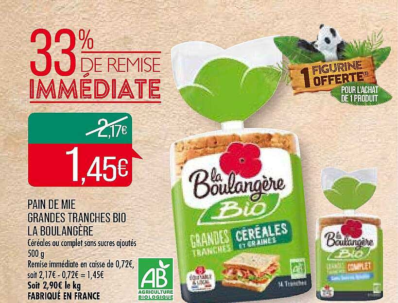 pain de mie grandes tranches bio la boulangère