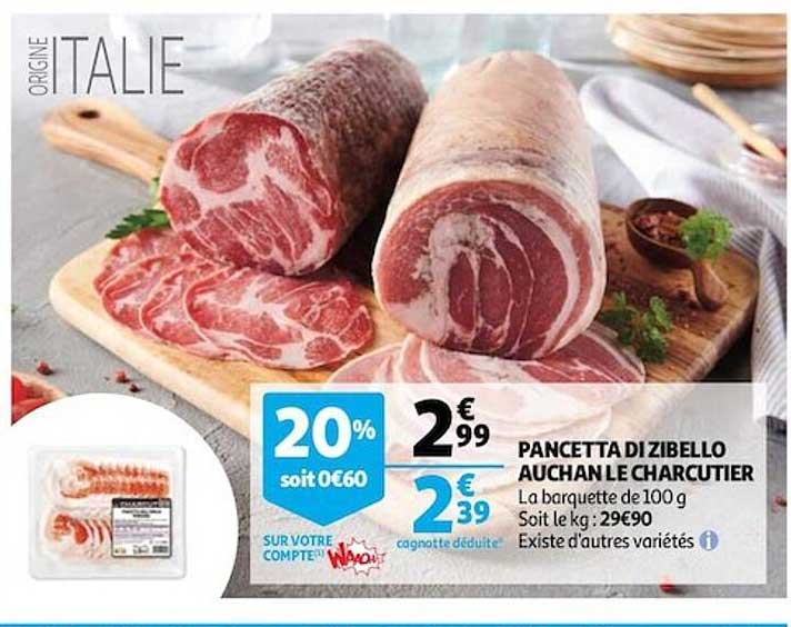 Pancetta Di Zibello Auchan Le Charcutier
