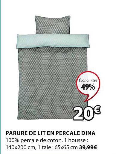 parure de lit en percale dina