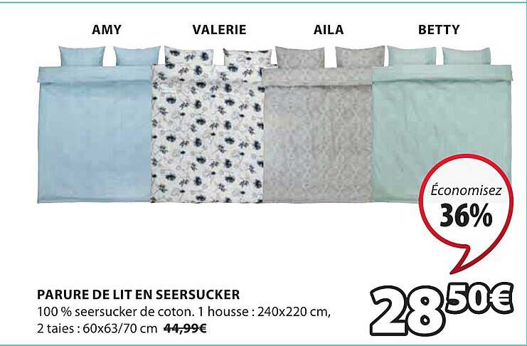 Parure De Lit En Seersucker Amy, Valerie, Aila, Betty