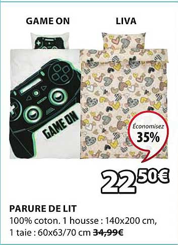parure de lit game on, liva