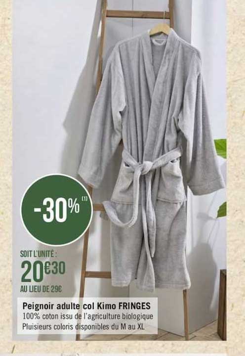 peignoir adulte col kimo fringes