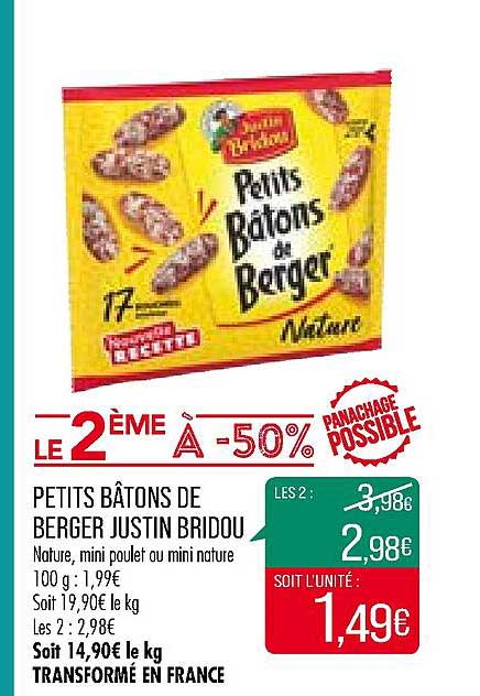 petits bâtons de berger justin bridou
