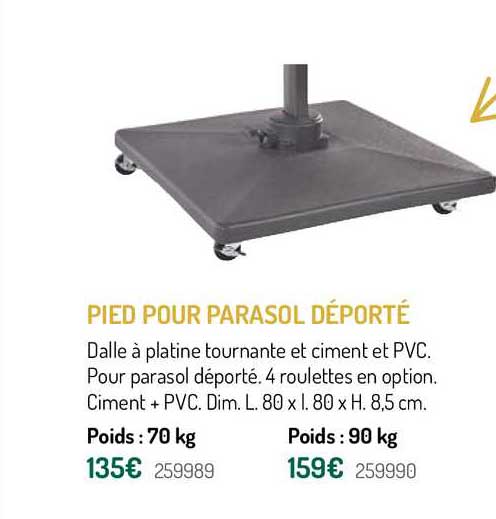 Pied Pour Parasol Déporté