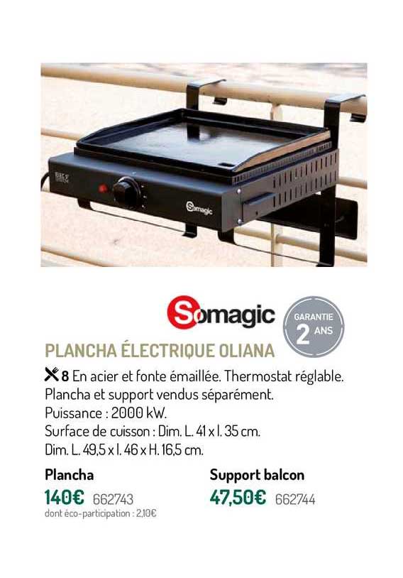 Plancha électrique Oliana Somagic