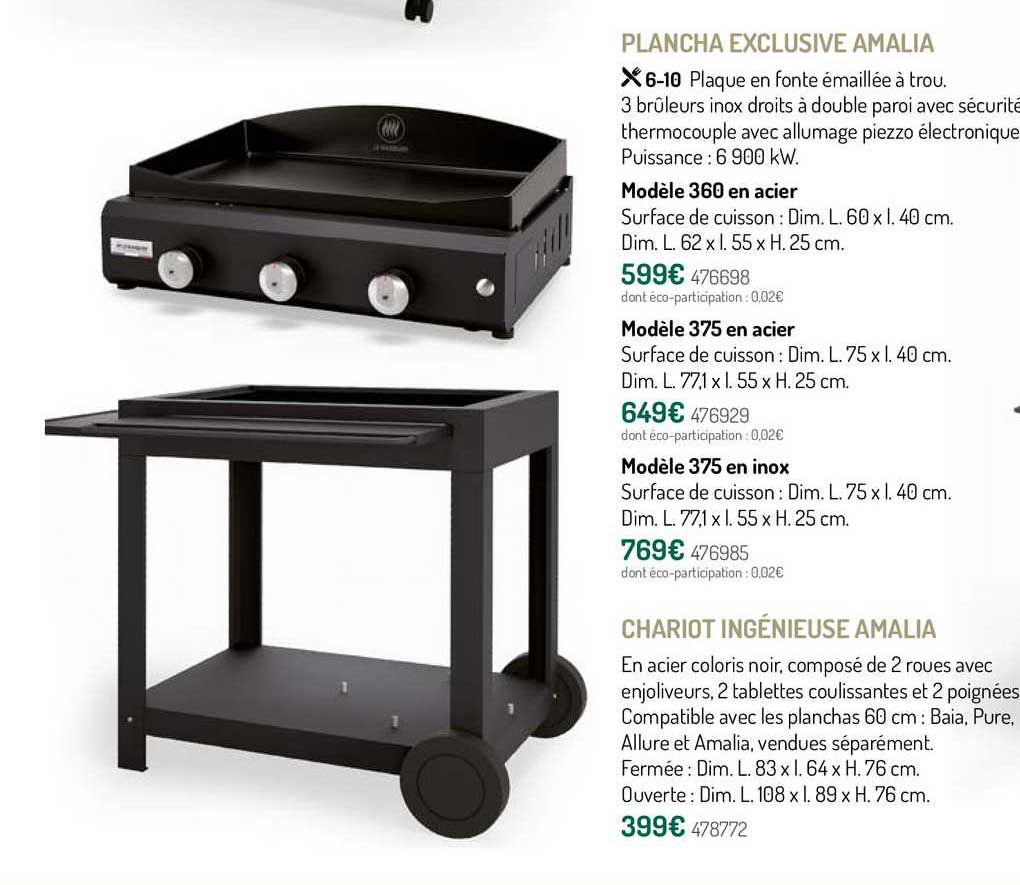 plancha exclusive amalia, chariot ingénieuse amalia