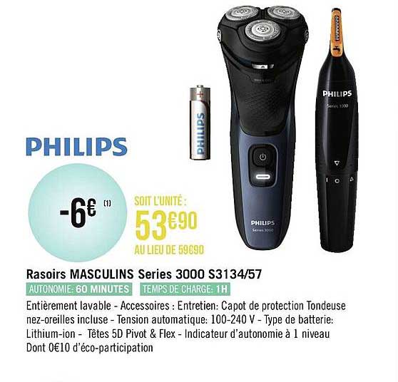 Rasoirs Masculins Serie 3000 S3134-57 Philips