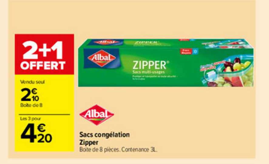 sacs congélation zipper albal