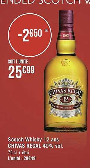 scotch whisky 12 ans chivas regal 40% vol.