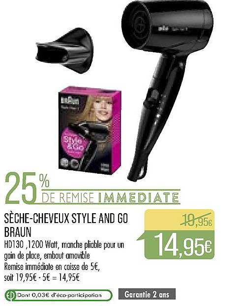 sèche-cheveux style and go braun