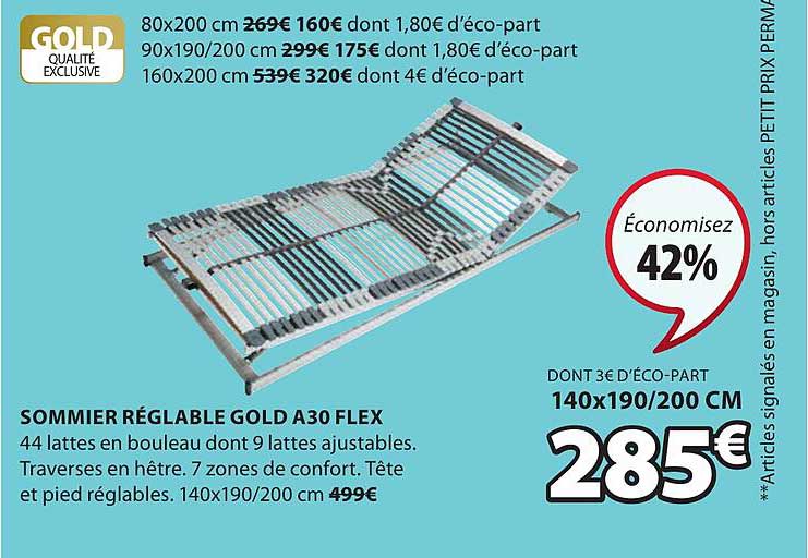 sommier réglable gold a30 flex