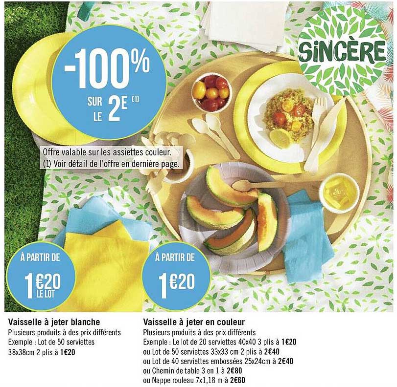 vaisselle à jeter blanche, vaisselle à jeter en couleur