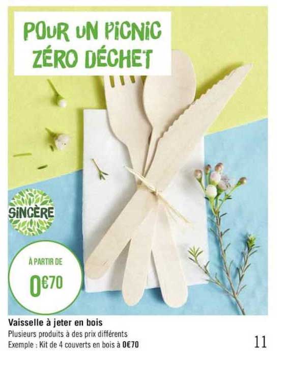 vaisselle à jeter en bois sincère