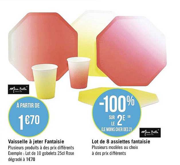 vaisselle à jeter fantaisie