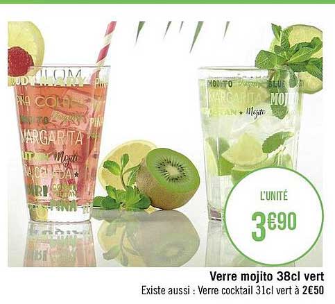 verre mojito 38cl vert