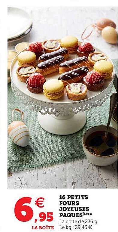 16 petits fours joyeuses pâques