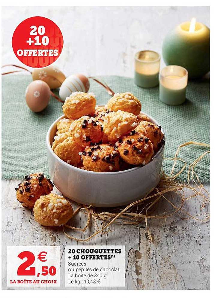 20 chouquettes + 10 offertes