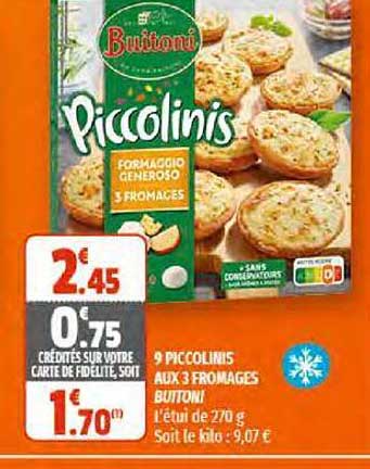 9 Piccolinis Aux 3 Fromages Buittoni