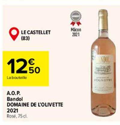 a.o.p. bandol domaine de l'olivette 2021