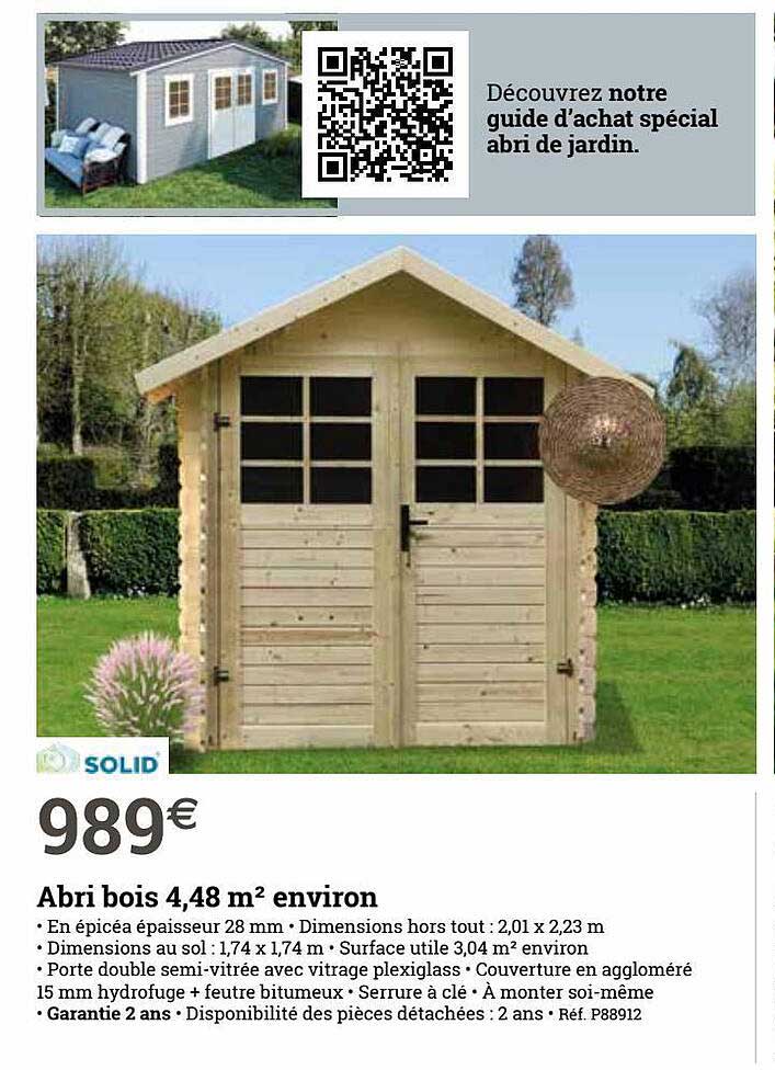 abri bois 4.48 m2 environ