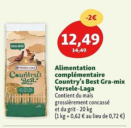 alimentation complémentaire country's best gra-mix versele-laga