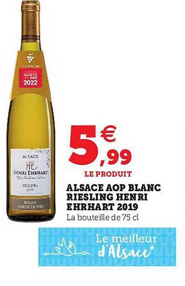 alsace aop blanc riesling henri ehrhart 2019