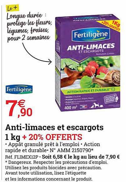 anti-limaces et escargots fertiligène