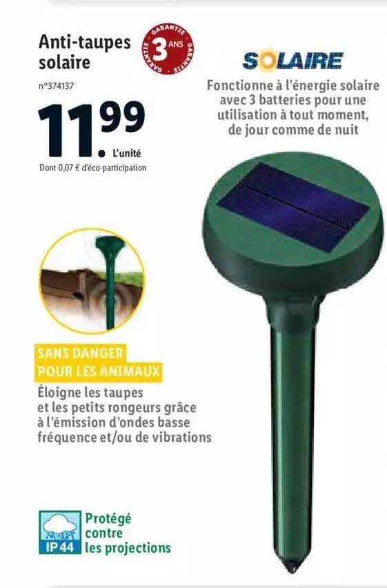anti-taupes solaire