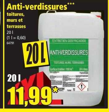 anti-verdissures toitures murs et terrasses