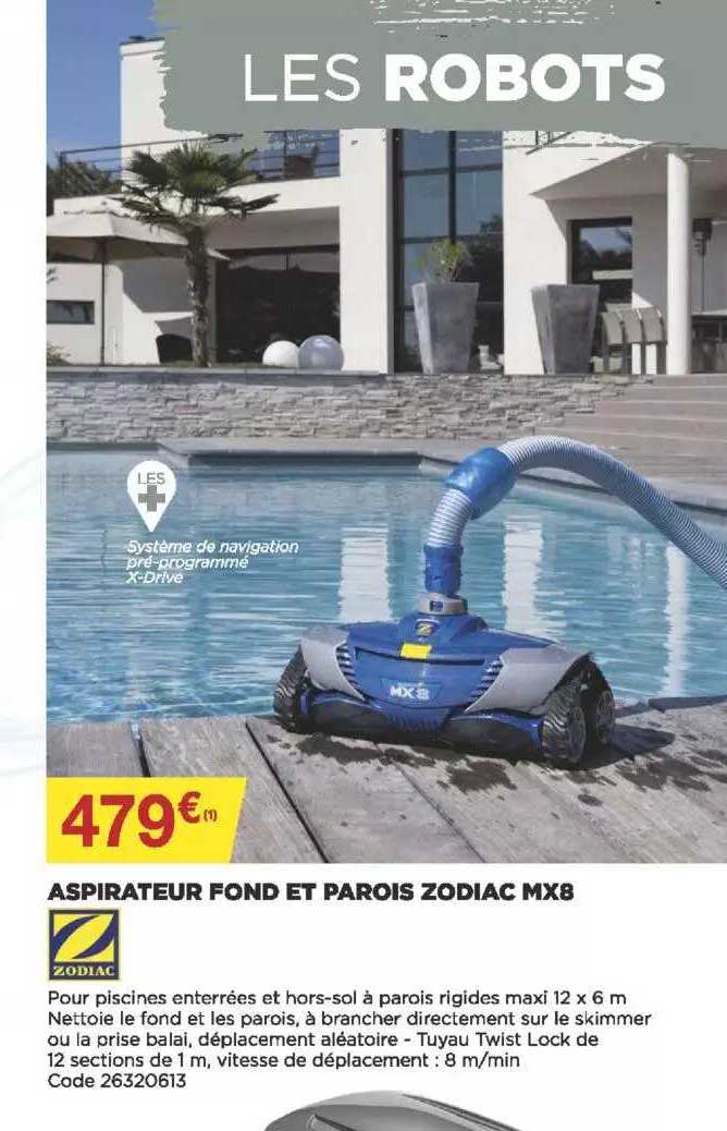aspirateur fond et parois zodiac mx8