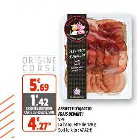 assiette d'ajaccio frais devant !