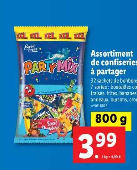 assortiment de confiseries à partager