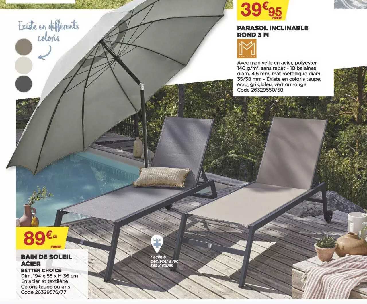 bain de soleil acier better choice parasol inclinable rond 3 m