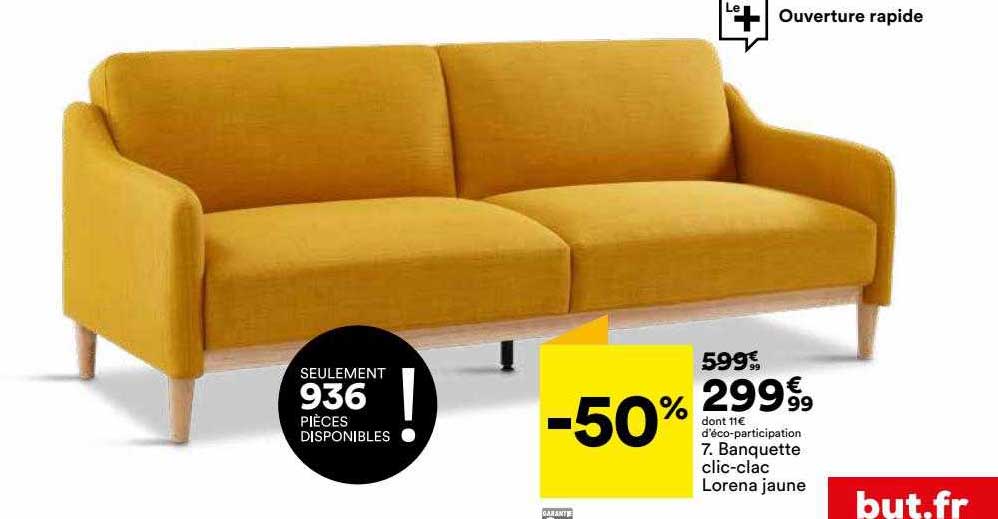 banquette clic-clac lorena jaune