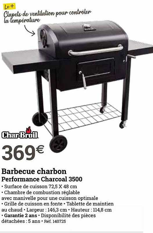 barbecue charbon performance charcoal 3500 char-broil